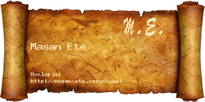 Masan Ete névjegykártya